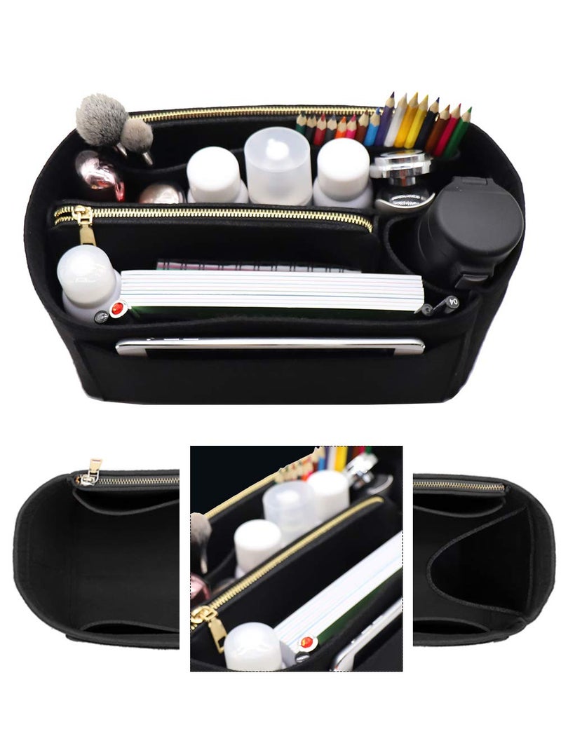 LEXSION Purse Organizer,Felt Bag Organizer Insert Purse Organizer For Speedy,Neverful,Tote,Handbag,Shaper 8023 Black L2 - Image 5